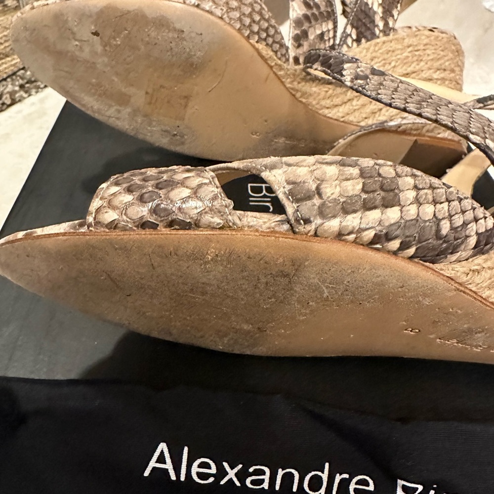 Alexandre Birman Genuine Python Wedge Sandal. Siz… - image 2